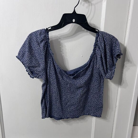American Eagle Outfitters Blue Floral Blouse - Picture 1 of 4